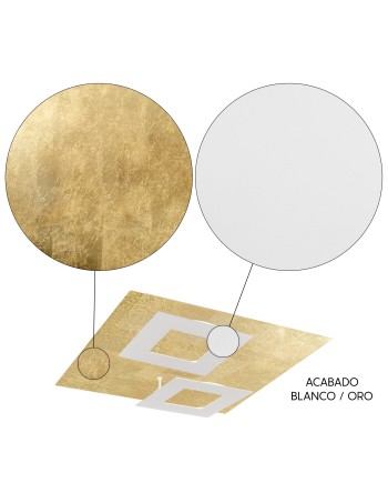 DALIA * PLAFÓN CUADRADO 24W+24W - ORO + BLANCO